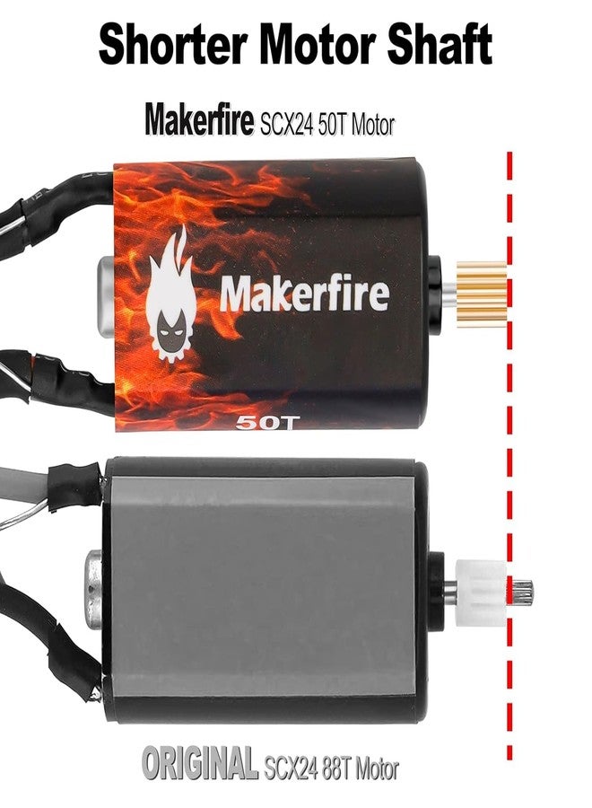 Makerfire RS050 50T Brushed Motor with Helical Gear Complete Transmission for SCX24 AX24 1/24 RC Crawler Upgrade Motor Replacement - Image 5